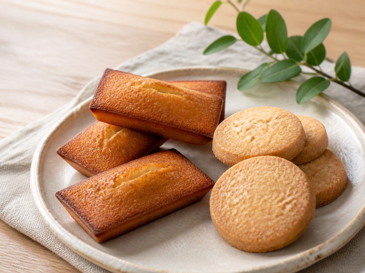 焦がしバターのフィナンシェと塩キャラメルサブレ